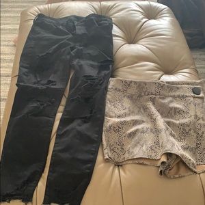 Jeans and mini skort